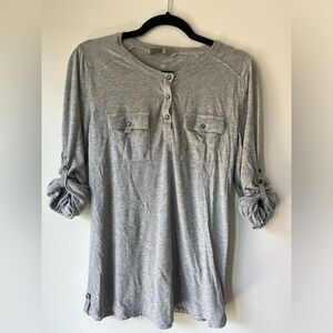 Athleta Long Sleeves With Pockets Shirt Large Gray